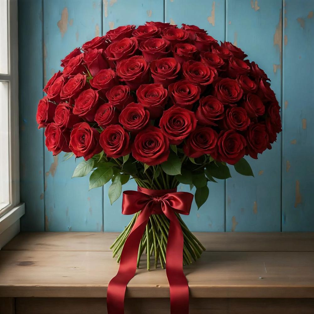 Букет Красные розы Блэк Меджик в Русской Гвоздевке