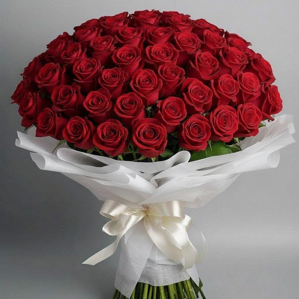 Букет 101 Красная роза Блэк Мэджик в Русской Гвоздевке