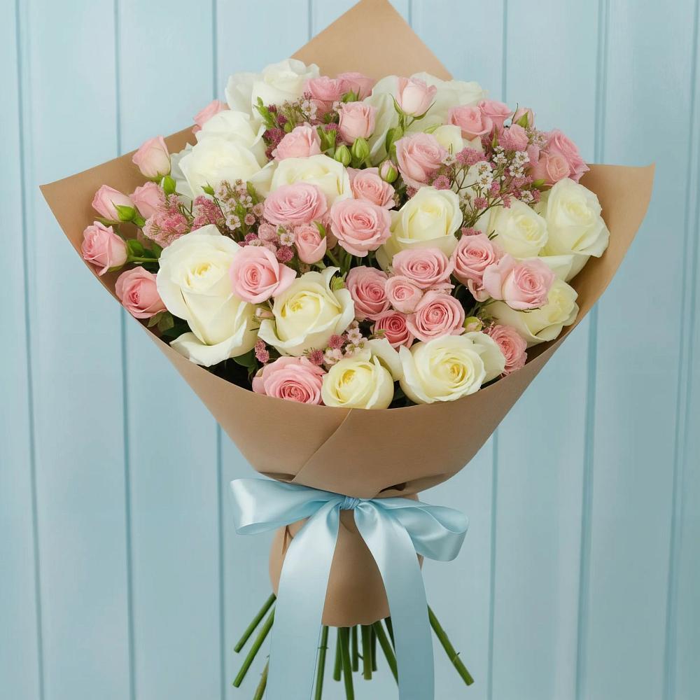 Букет цветов из: Розы в Русской Гвоздевке