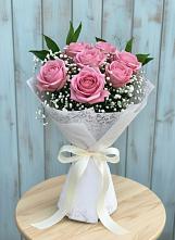 Букет цветов из:  Розы #REPLACE_PRED# Русской Гвоздевке