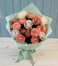 Букет цветов из:  Розы #REPLACE_PRED# Русской Гвоздевке