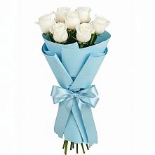 Букет 7 белых роз Проуд #REPLACE_PRED# Русской Гвоздевке