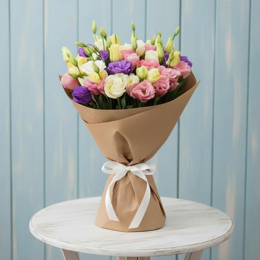 Букет цветов из: Лизиантусы в Русской Гвоздевке