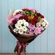 Букет цветов из:  Розы, Хризантемы и Альстромерии в Русской Гвоздевке