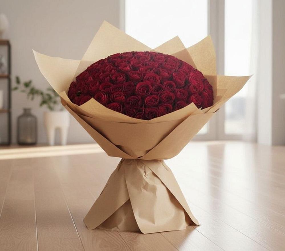 Букет 101 Красная роза в Русской Гвоздевке