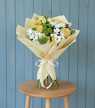 Букет цветов из:  Хризантемы и Розы #REPLACE_PRED# Русской Гвоздевке