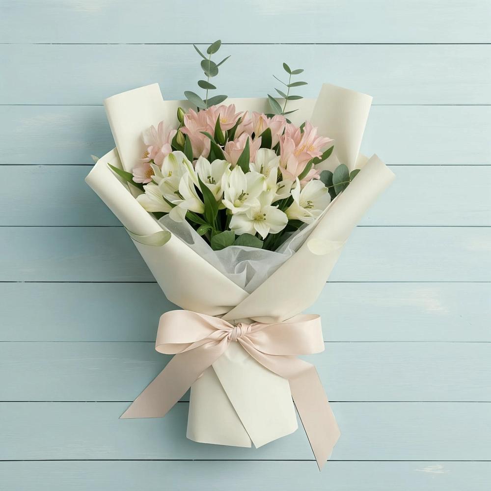 Букет цветов из: Альстромерии в Русской Гвоздевке