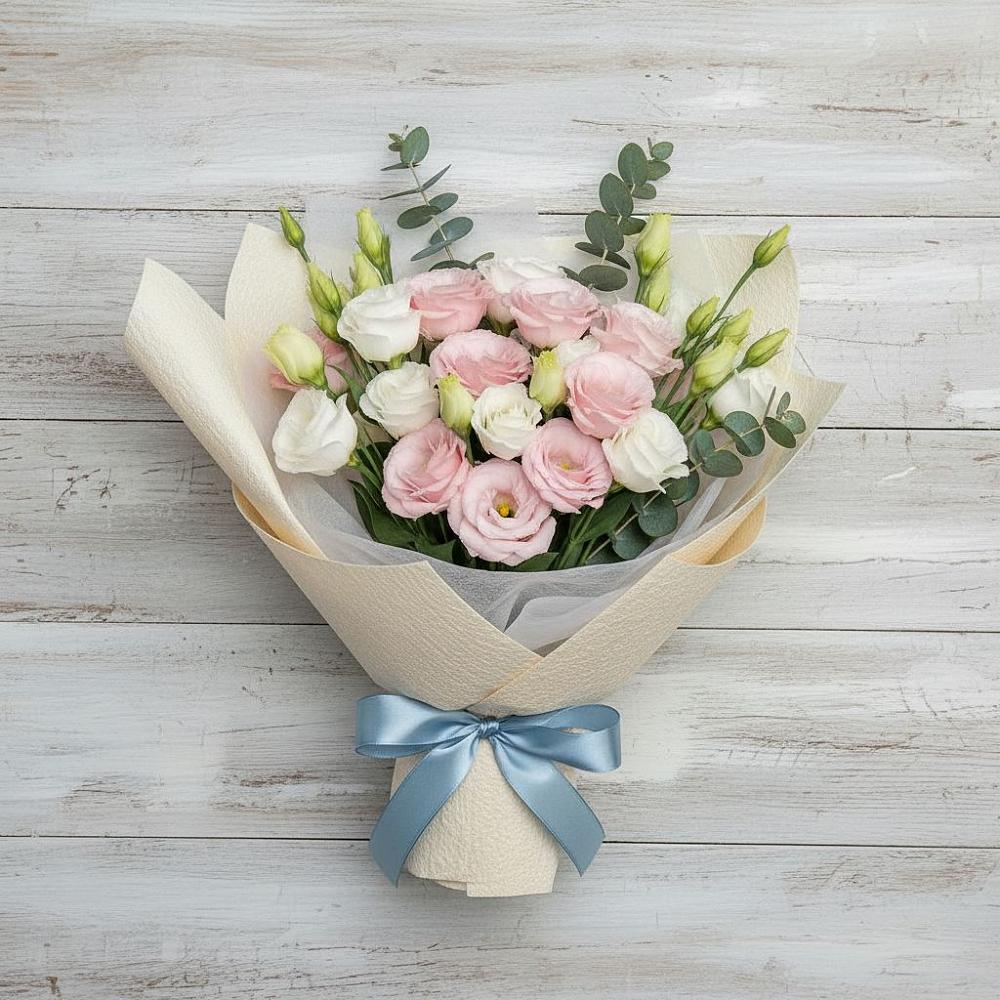 Букет цветов из: Лизиантусы в Русской Гвоздевке